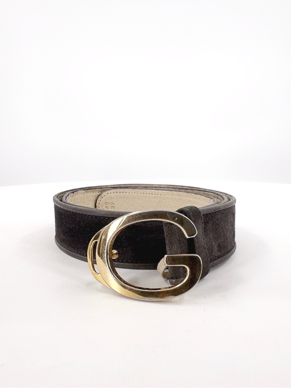 GUCCI Vintage Gold Interlocking G logo Belt Buckle in Gray (80/32) Small - Picture 12 of 12